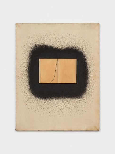 Seung-taek Lee Untitled, 1980 rope, book and canvas 44 7/8 x 34 3/4 x 1 3/4 in. (114 x 88 x 4.3 cm)