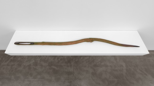 Claudette Gacuti, NEEDLE #2, 2021, unfired cellulose clay, acrylic paint, polyurethane and graphite, 64 1/4 x 5 x 2 in. (163.2 x 12.7 x 5.1 cm)
