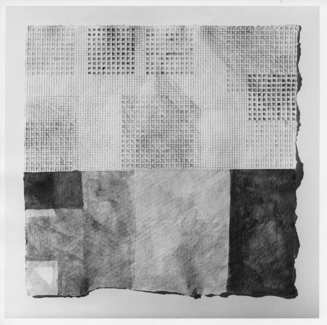 Alan Shields &quot;Skit Skit&quot; 1974-75 Crayon, watercolor, embossing on handmade paper 20&quot; x 20 3/8&quot;