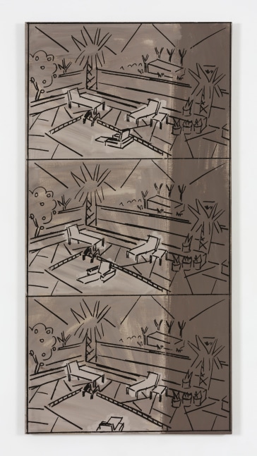 Michael Hurson Palm Springs Painting #4, 1971 oil and silkscreen on canvas 68 x 34 in. (172.7 x 86.4 cm)