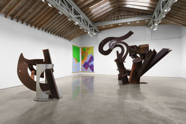 Installation view, Mark di Suvero: Painting and Sculpture, Paula Cooper Gallery, New York, September 9 – October 21, 2023. © Mark di Suvero. Courtesy of Spacetime C.C. and Paula Cooper Gallery, New York. Photo: Steven Probert.