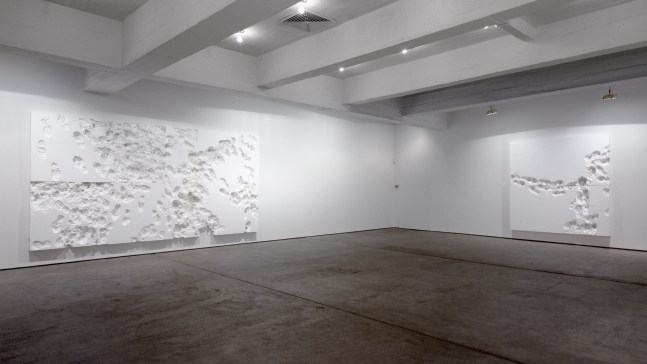 Installation view, New Styrofoam Works, Paula Cooper Gallery, 521 W 21st Street, New York. April 22 - June 9, 2000. © Rudolf Stingel. Courtesy Paula Cooper Gallery, New York. Photo: Tom Powel.