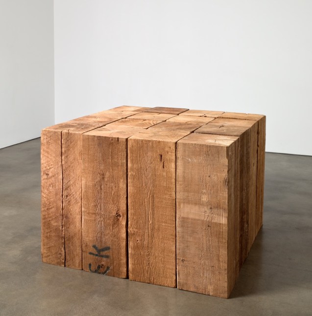 Carl Andre "4 x 4 Cedar Solid" 2008 16 Western red cedar overall: 36 x 48 x 48 in.