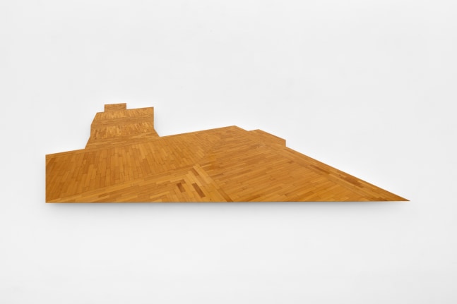 Walid Raad Section 88: Views from inner to outer compartment_ACT VI_Scene V, 2013 wood 26 x 94 x 2 1/2 in. (66 x 238.8 x 6.4 cm) Edition 1 of 3, 2 APs