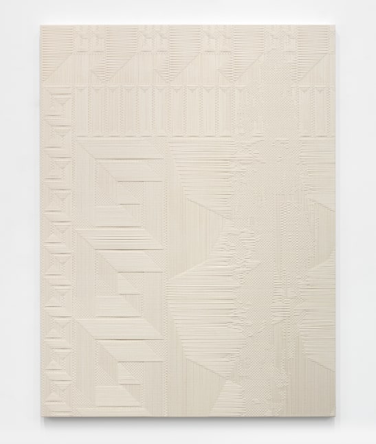 Tauba Auerbach Chiral Fret (Meander)/Extrusion/Ghost, 2015 woven canvas on wooden stretcher 80 x 60 in. (203.2 x 152.4 cm)