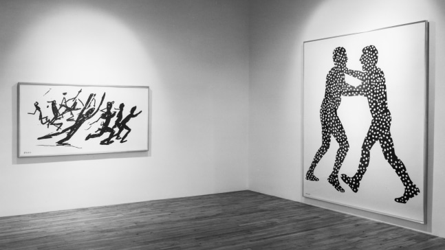 Installation view, Jonathan Borofsky, Paula Cooper Gallery, 155 Wooster Street, New York, September 11 - October 9, 1982. Photo: Geoffrey Clements.