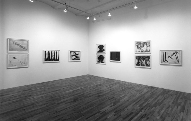 Installation view, Drawings from the White Raven, Paula Cooper Gallery, 149 Wooster Street, New York, January 25 - February 22, 1992. © Robert Wilson. Courtesy Paula Cooper Gallery, New York. Photo: Geoffrey Clements.