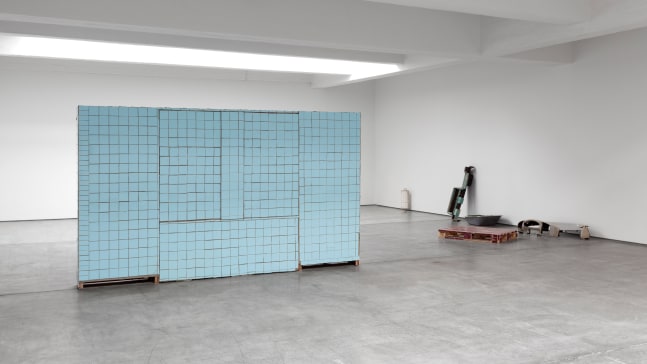 Installation view, Matias Faldbakken, EUROPE IS BALDING, February 18 – March 19, 2016