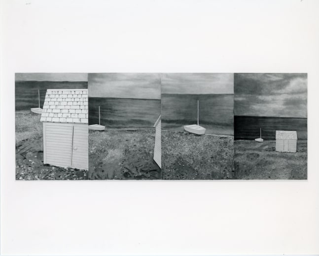 Jennifer Bartlett &quot;Old House Lane #31&quot; 1986-87 Pastel on 4 sheets of paper 44&quot; x 120&quot;