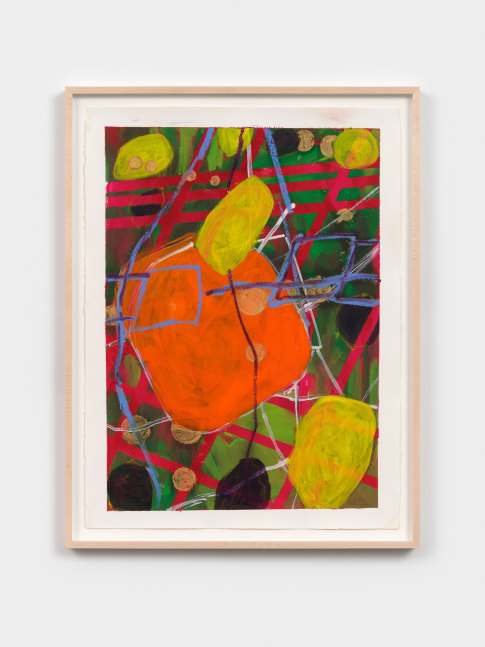 Cynthia Hawkins Untitled #1, (regarding chapter 3), 2024 acrylic and oil bar on paper 30 x 20 in. (76.2 x 50.8 cm) frame: 35 5/8 x 25 1/8 x 1 1/2 in. (90.5 x 63.8 x 3.8 cm)