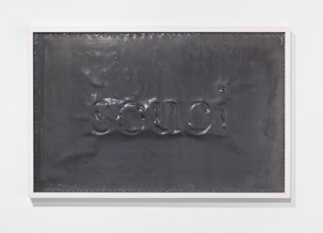 Sophie Calle Souci, 2010 sandblasted lead 37 1/16 x 56 7/8 in. (94.5 x 144.5 cm)