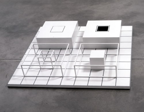 Sol LeWitt "ABCD 5" 1968 Steel, lacquer, tape 8 x 57 1/4 x 57 1/4 in.