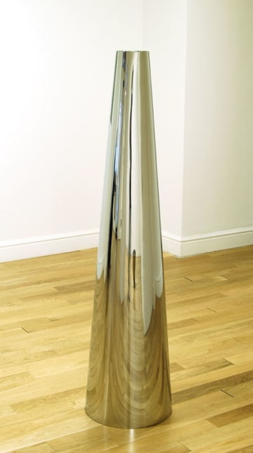Meg Webster "Nose Cone Vessel" 2007 Stainless steel, water 60 x 15 in.