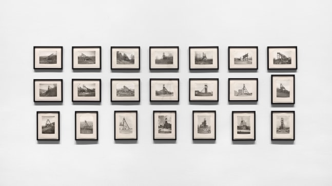Bernd and Hilla Becher: In Dialogue with Carl Andre and Sol LeWitt, Installation view, 534 W 21st Street, Paula Cooper Gallery, New York, 2018.