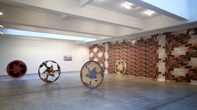 Installation view, Kelley Walker, Paula Cooper Gallery, 521 W 21st Street, New York. © Kelley Walker. Courtesy Paula Cooper Gallery, New York. Photo: Alan Reich.