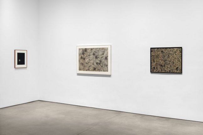 Installation view, Atsuko Tanaka, Yayoi Kusama, Paula Cooper Gallery, New York, May 8 - June 14, 2025. Courtesy Paula Cooper Gallery, New York, Photo: Steven Probert.