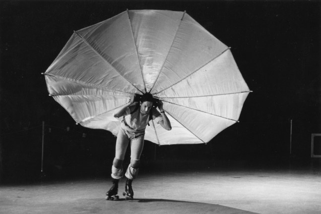 Peter Moore Robert Rauschenberg in his "Pelican," First New York Theater Rally, 1965 gelatin silver print 8 x 10 in. (20.3 x 25.4 cm); image: 5 7/8 x 8 13/16 in. (14.9 x 22.4 cm)