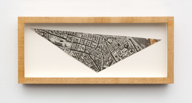 Sol LeWitt (rip) R724, The area of Florence between the Piazza della Unita Italiana la chiesa S. Frediano and il Porticato dell ‘Ospedale di S. Maria Nuova, 1976 cut photograph 3 7/8 x 9 5/8 in. (9.8 x 24.4 cm) frame: 5 3/4 x 11 1/2 x 1 1/2 in. (14.6 x 29.2 x 3.8 cm)