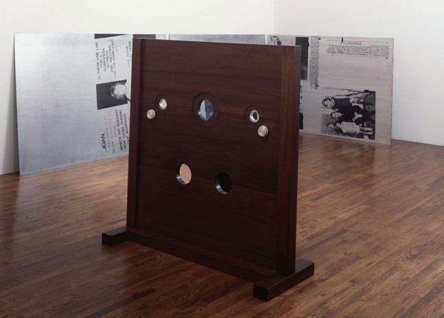 Installation view, Cady Noland, Paula Cooper Gallery, 155 Wooster Street, New York, March 26 - April 23, 1994. Photo: D. James Dee.