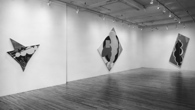 Installation view, Paintings, Paula Cooper Gallery, 155 Wooster Street, New York, October 7 - November 4 1978. © 2025 Elizabeth Murray / Artists Rights Society (ARS), New York. Courtesy Paula Cooper Gallery, New York. Photo: Geoffrey Clements.