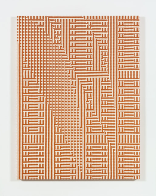Tauba Auerbach Shadow Weave - Metamaterial/Slice Ray, 2013 woven canvas on wooden stretcher 60 x 45 in. (152.4 x 114.3 cm)