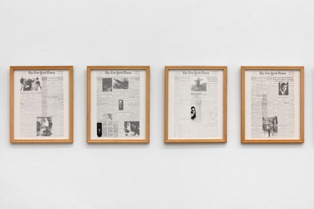 Detail view of Sarah Charlesworth's piece Historical Materialism: Chile Series (for O.L.), from 1976-1977. 25 photostat prints.