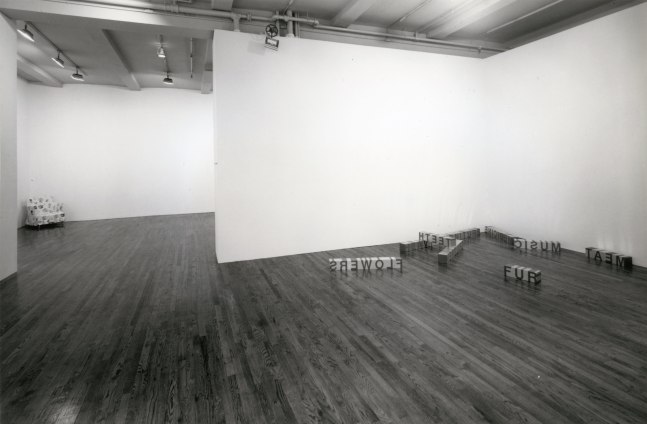 Installation view, Cornered, 155 Wooster Street, New York, June 9 - July 28, 1995. Photo: Geoffrey Clements.