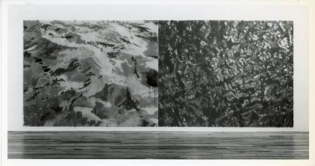 Jennifer Bartlett &quot;To the Island&quot; 1982 Testors enamel on glass 2 Sections, 66&quot; x 84&quot; each, 66&quot; x 168&quot; overall