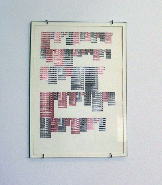 Carl Andre &quot;DEPARTUREFROMMERIDAMAPO FYUCATANTIMUCITEKOHHUMA NSKULLSANDBONESCHURCHO E YUCATAN&quot; 1972 Color photocopy on typewriter paper 11 x 8 in.