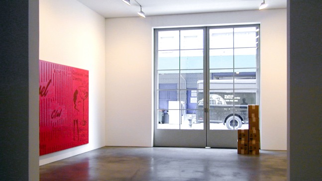 Installation view, Wayne Gonzales, Paula Cooper Gallery, 534 W 21st Street, New York. October 19 - November 24, 2001. © Wayne Gonzales. Courtesy Paula Cooper Gallery, New York.