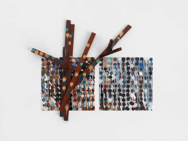 Jennifer Bartlett
Untitled Tree, 2000
enamel over wood and enamel over silkscreen grid on baked enamel, steel plates
23 x 26 in. (58.4 x 66 cm)
signed and dated verso lower right: &amp;quot;J Bartlett 2000&amp;quot;