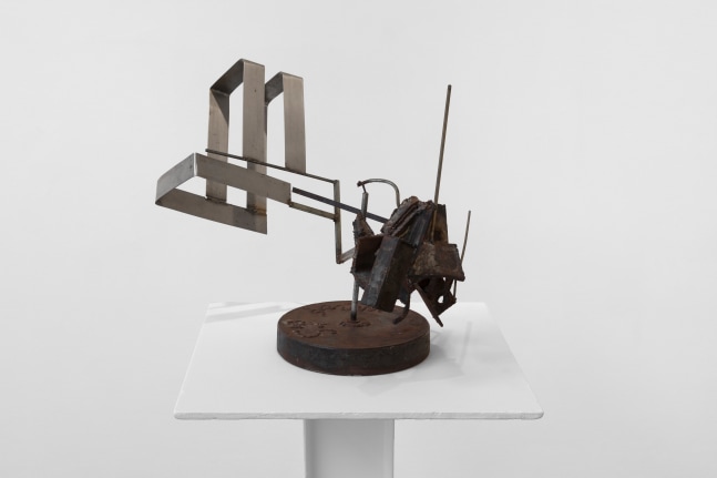 Mark di Suvero Untitled, 1965 welded steel, stainless steel on steel base 21 x 30 x 20 in. (53.3 x 76.2 x 50.8 cm)