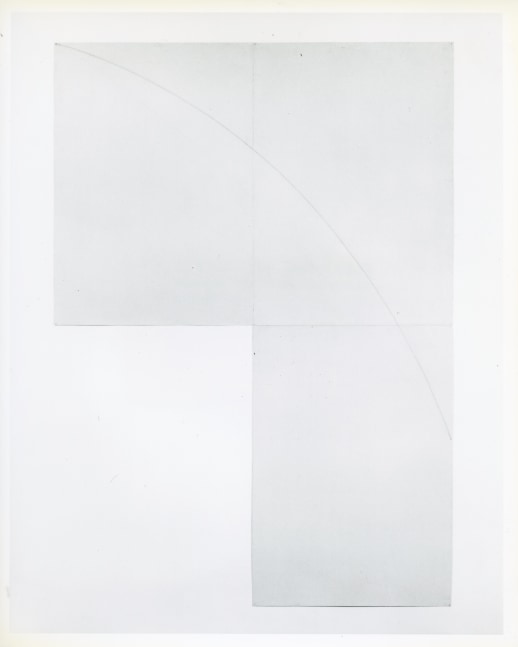 Robert Mangold &quot;Curved Line Within Three Rectangles&quot; 1978 Acrylic and pencil on paper 36 1/4&quot; x 32&quot;