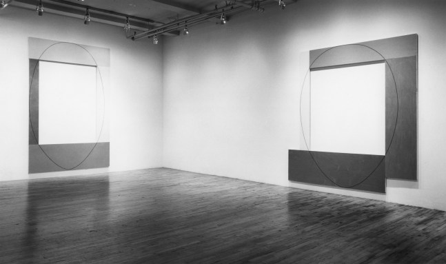 Installation view, Frame Paintings 1983-84, Paula Cooper Gallery, 155 Wooster Street, New York, April 91 - May 17, 1984. Photo: Geoffrey Clements.