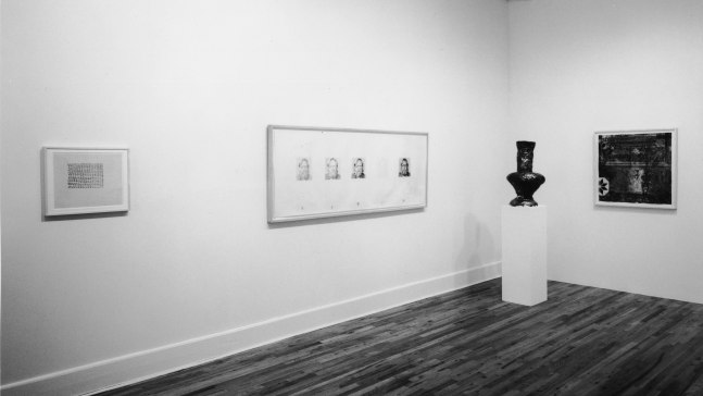 Installation view, Group Exhibition, Paula Cooper Gallery, 149 Wooster Street, New York, September 7 - 28, 1991. Photo: Geoffrey Clements.
