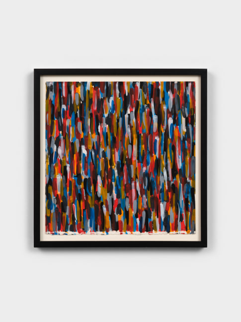 Sol LeWitt Vertical Brushstrokes (Short), 1997 gouache on paper 15 1/4 x 15 in. (38.7 x 38.1 cm) frame: 18 x 18 in. (45.7 x 45.7 cm)