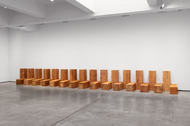 Installation view, Carl Andre & Meg Webster, February 20 – April 10, 2021