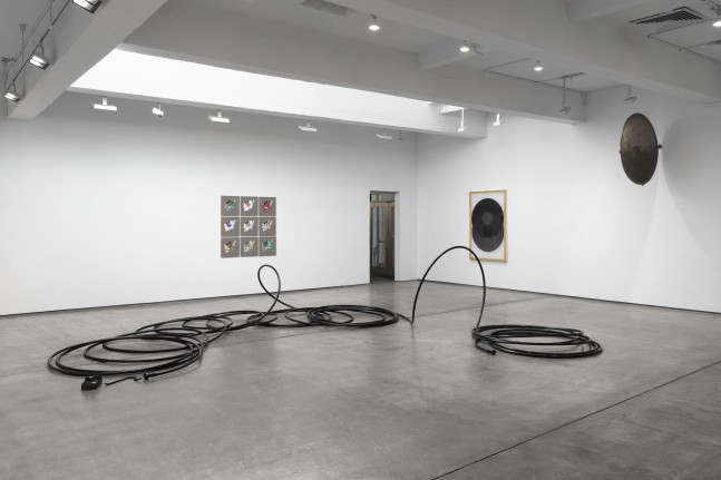 Installation view, Terry Adkins, Christian Marclay, Kelley Walker, Paula Cooper Gallery, March 18 - April 22, 2023. Photo: Steven Probert
