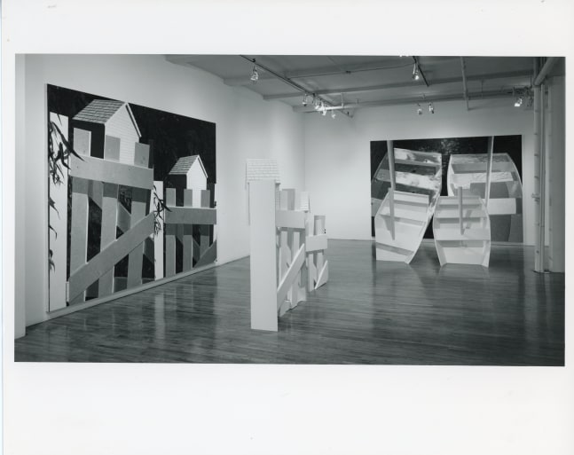 Installation view, Four Paintings (for Victor Ganz), Paula Cooper Gallery, 155 Wooster Street, New York, February 3 - 27, 1988. © Jennifer Bartlett. Courtesy Paula Cooper Gallery, New York, Marianne Boesky Gallery, New York, and The Jennifer Bartlett 2013 Trust. Photo: D. James Dee.