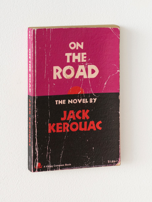 Steve Wolfe On the Road, 1991-1992 oil, screenprint, modeling paste, linen and wood 7 3/4 x 5 1/8 x 1 1/4 in. (19.7 x 13 x 3.2 cm)
