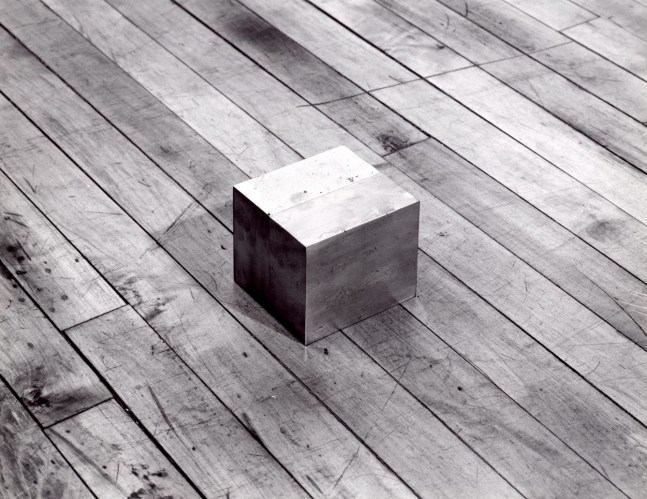 Carl Andre "Fault" 1988 Stainless steel 3 3/8" x 4" x 4 1/4"