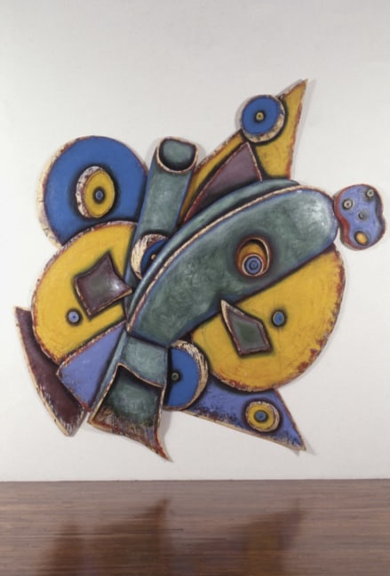 Elizabeth Murray &quot;Clock&quot; 1992 Oil on canvas 114 1/4&quot; x 112&quot; x 8&quot;