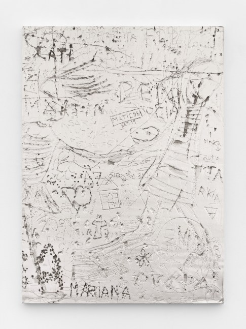 Rudolf Stingel, Untitled, 2016, electroformed copper, plated nickel, stainless steel frame, 47 1/4 x 34 3/8 x 1 1/2 in (120 x 87.4 x 4 cm)