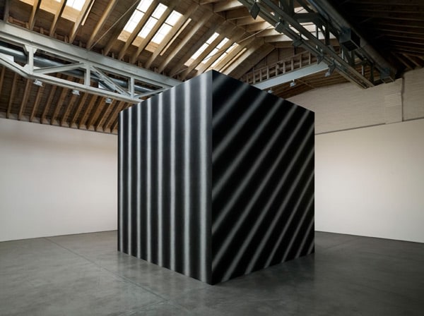Sol LeWitt "A cube with scribble bands in four directions. One direction on each face" 2007 Black pencil 16 x 16 x 16 ft.