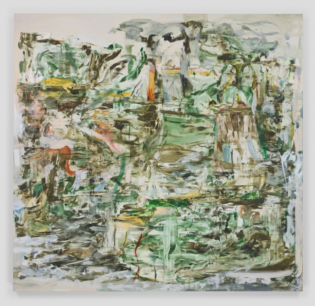 Cecily Brown Sing first that green remote Cockagne, 2016 oil on linen 109 x 113 x 1 1/2 in. (246.4 x 383.5 cm)