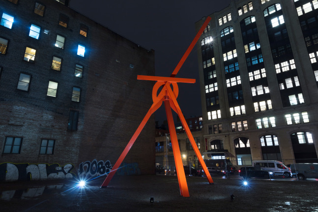 Installation view, Mark di Suvero, Hugs, 220 11th Avenue, New York, October 6, 2018 – August 20, 2019