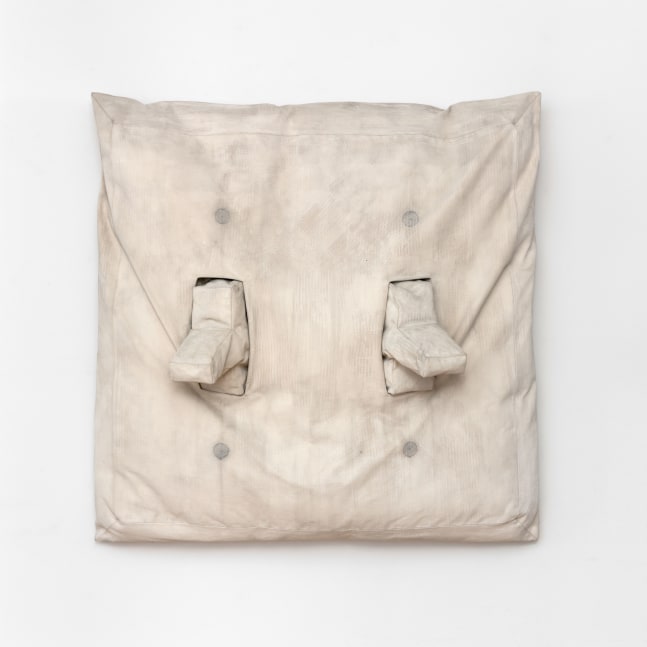 Claes Oldenburg Soft Light Switches - "Ghost Version" II, 1964-71 Canvas filled with kapok, gesso, pencil 47 x 47 x 12 in. (119.4 x 119.4 x 30.5 cm)