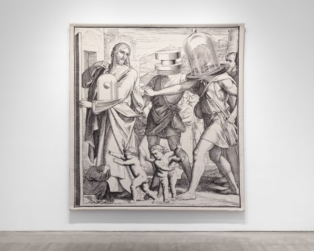Bruce Conner, BLINDMAN'S BLUFF, 1987/2003, cotton, fire-retardant polyester, and wool Jacquard tapestry 101 x 90 in. (256.5 x 228.6 cm)