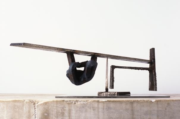 Mark di Suvero "Untitled" 2006 Stainless steel, steel 13 x 45 x 12 in.