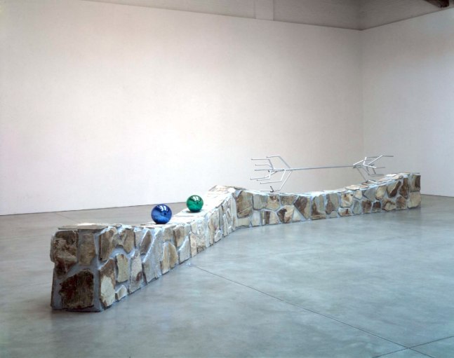Robert Grosvenor "Untitled" 1997 Stone, concrete, steel, glass 4'5" x 30.9 1/2" x 8'4"